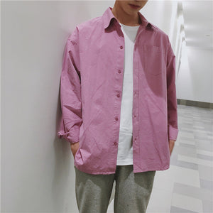 [Korean Style] Loose Fit Solid Shirt*