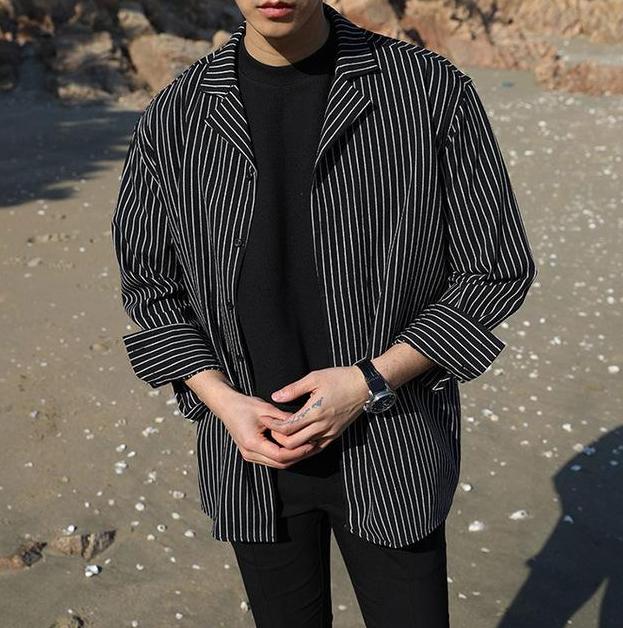 [Korean Style] Camisa Stripe Shirt