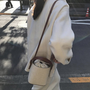 [Korean Style] Bicolor Crossbody Bucket Bag