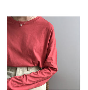 [Korean Style] Jelly Solid Color Basic Long Sleeve Tee