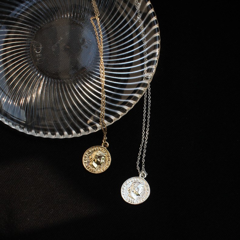 [Korean Style] Vintage Coin Necklace Gold & Silver