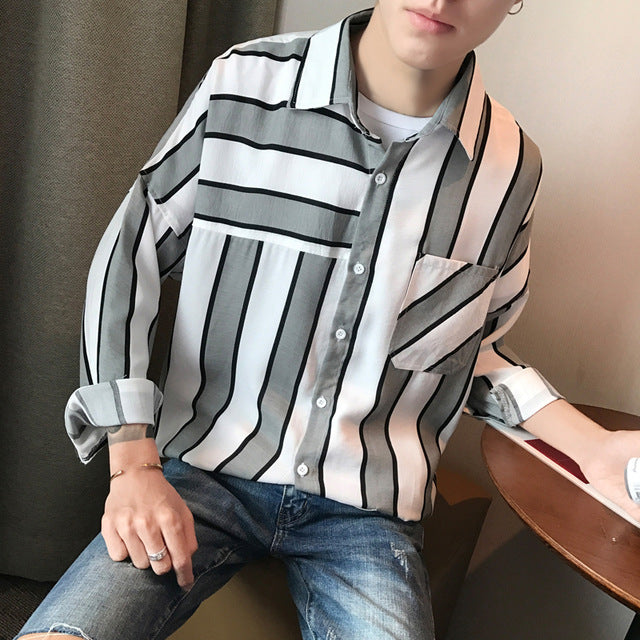 [Korean Style] Dep Stripe Shirt