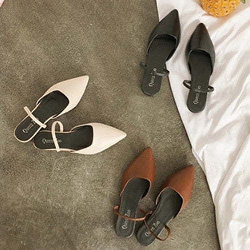 [Korean Style] Slingback Flats with Pointy Toe