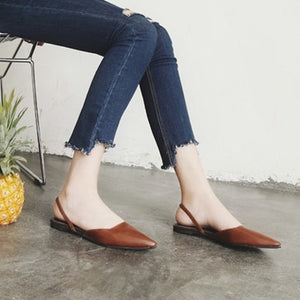 [Korean Style] Slingback Flats with Pointy Toe