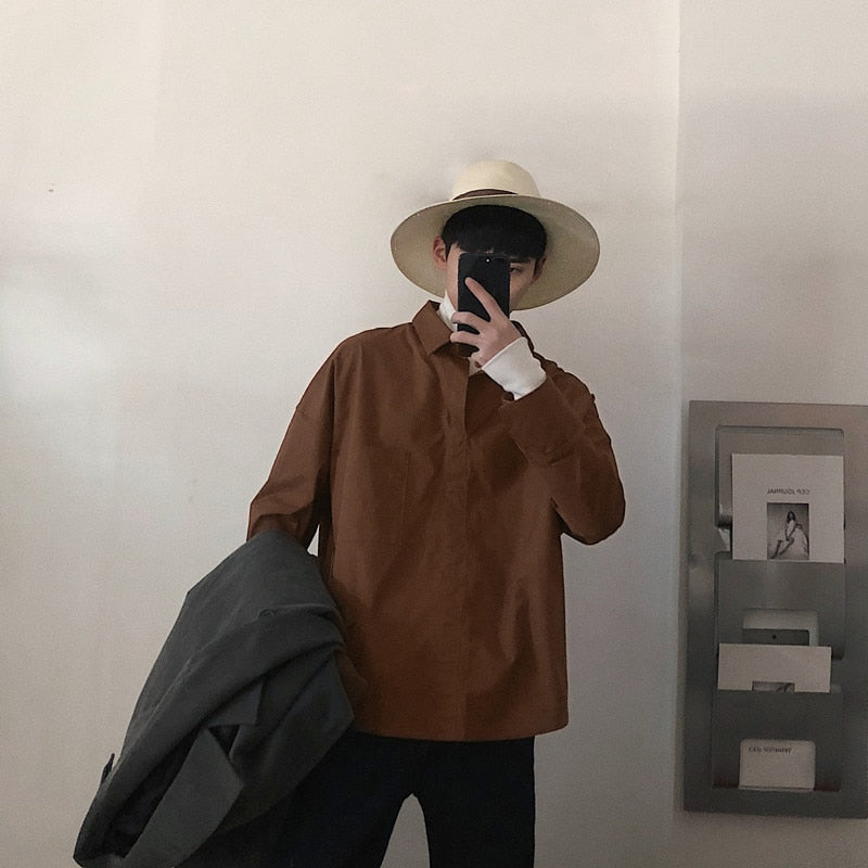 [Korean Style] 5 Colors Long Sleeves Shirts (Turtleneck Attached)