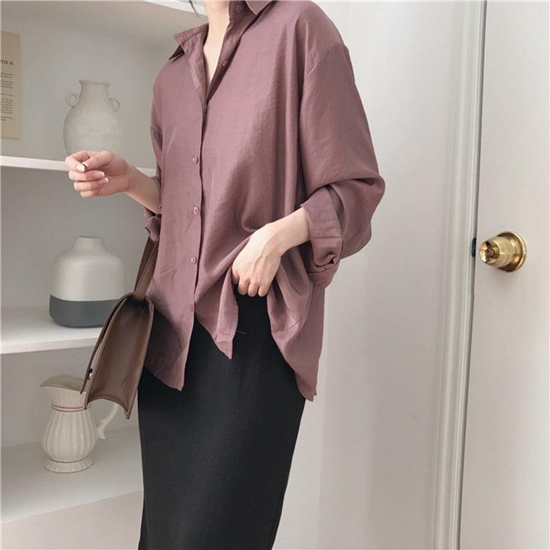 [Korean Style] Minimalistic Solid Color Shirts