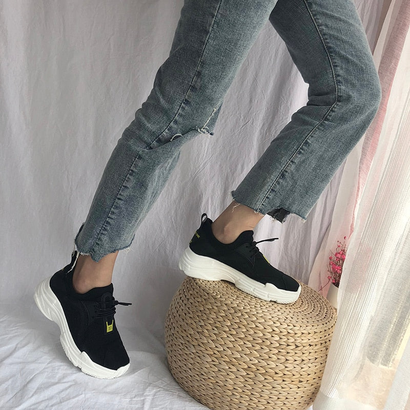 [Korean Style] Breathable  Lace-up Canvas Sneakers*