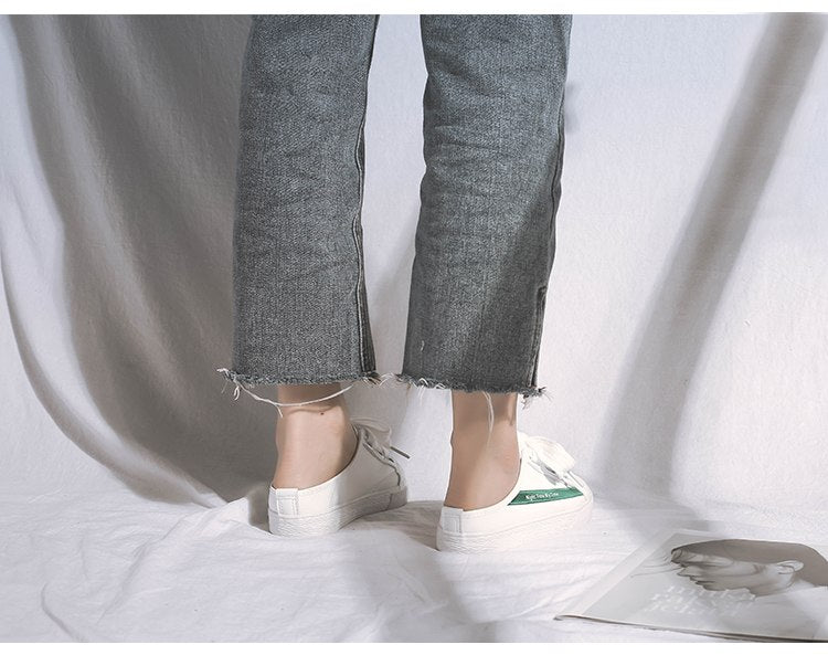 [Korean Style] Half Drag White Casual Shoes