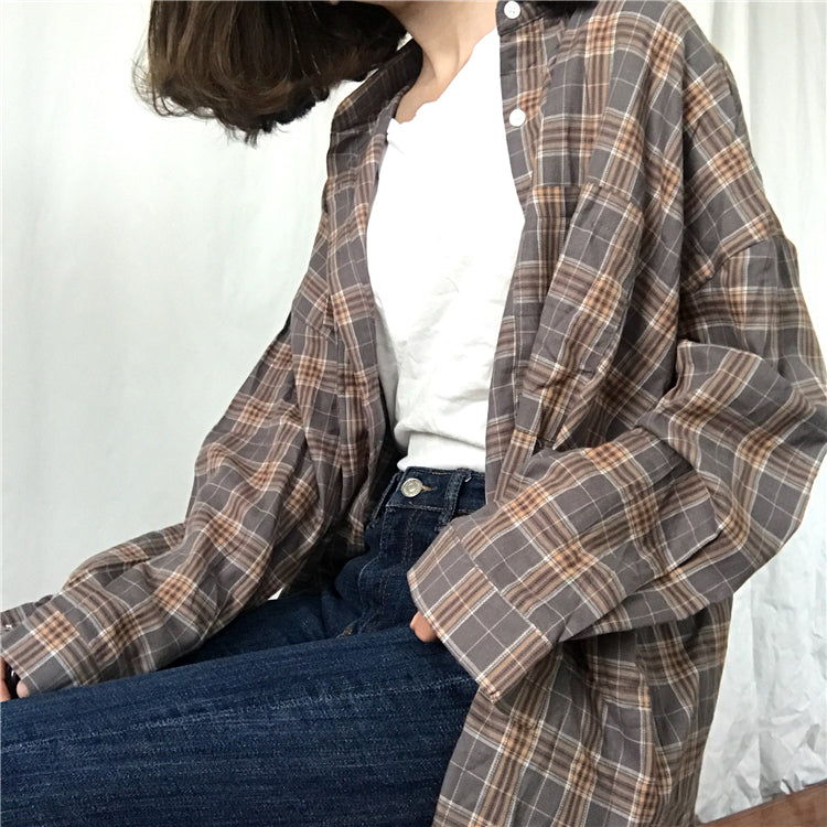 [Korean Style] Laurel Plaid Preppy Shirts