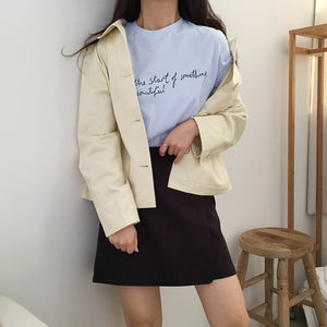 [Korean Style] Turn-down Collar Vintage Pockets Jacket