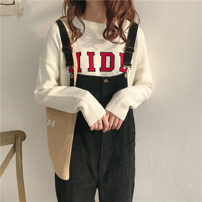 [Korean Style] Solid Color Retro Loose Jumpsuit*