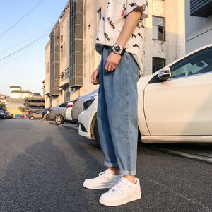 [Korean Style] Washing Ankle-length Denim Jeans
