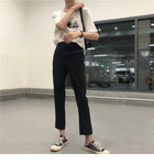 [Korean Style] High Waist Ankle-Length Trousers*