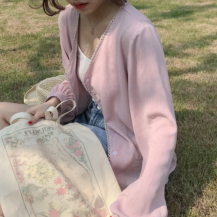 [Korean Style] Fay Beathable Long sleeve Summer Cardigan