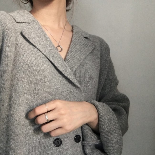 [Korean Style] Debbie Double Breasted Cardigan Coat with Pockets