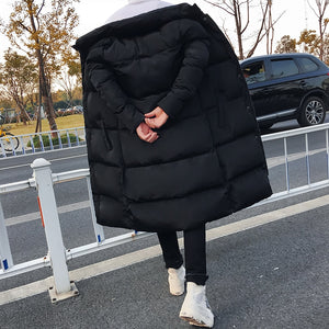 [Korean Style] Slim Fit Long Parka Down Jacket