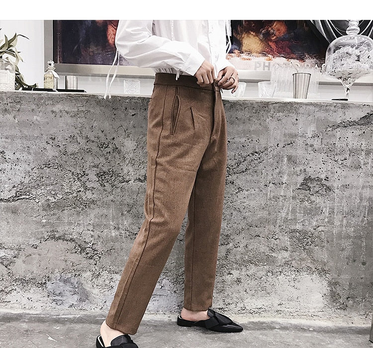 Spring Summer Suit Pants Men Stretch Business Elastic Waist Slim Ankle  Length Pant Korean Thin Trousers Male Large Size 40 42 Size: 36, Color:  Dark grey-Long | Uquid shopping cart: Online shopping