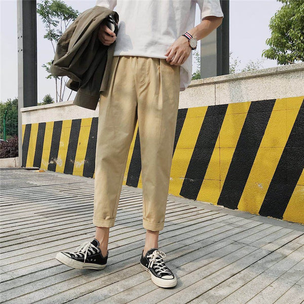 Korean Style] 2 Colors Elastic Ankle-Length Pants – Ordicle