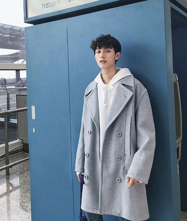 [Korean Style] Multi-pocket Woolen Double Overcoat
