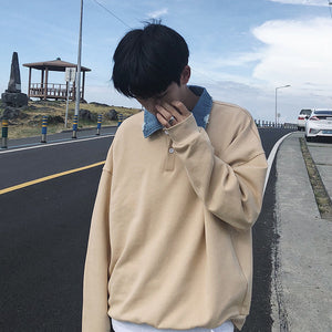 [Korean Style] Collar Pullover PK Sweatshirt