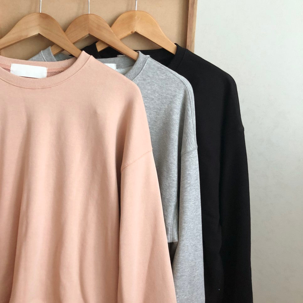 [Korean Style] Poofy Pastel Basic Sweatshirt