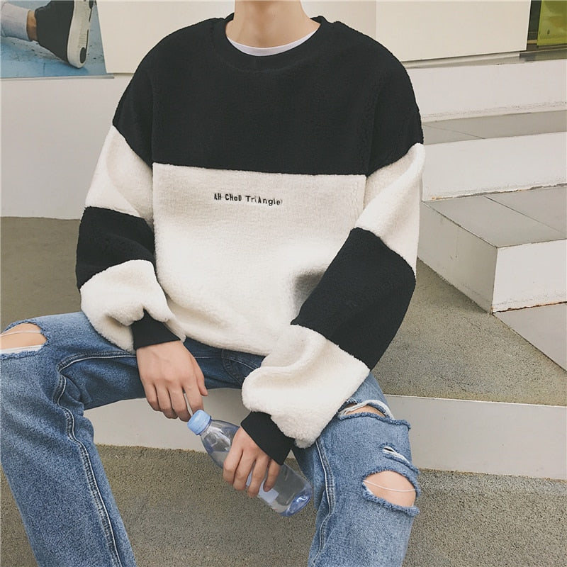 [Korean Style] Nory Stitching Letter Sweatshirts
