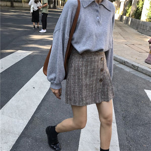 [Korean Style] Basci Pleated Plaid mini Skirts