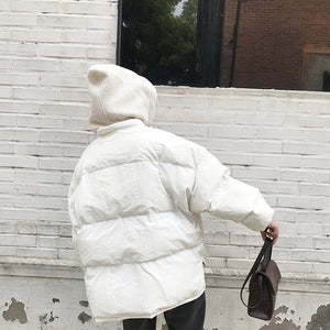 [Korean Style] Cloath Cotton Padded Coat with hood