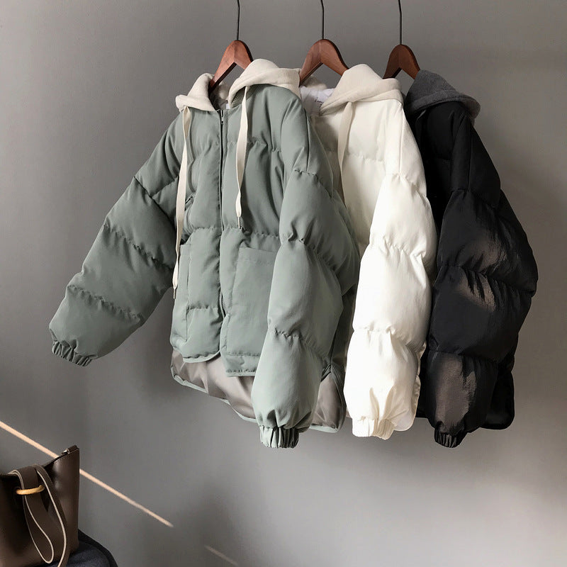 [Korean Style] Cloath Cotton Padded Coat with hood