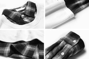 [Korean Style] Trendy Two-piece Layered Shirt