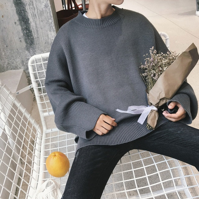 [Korean Style] Crocheted Simple Round Knitwear