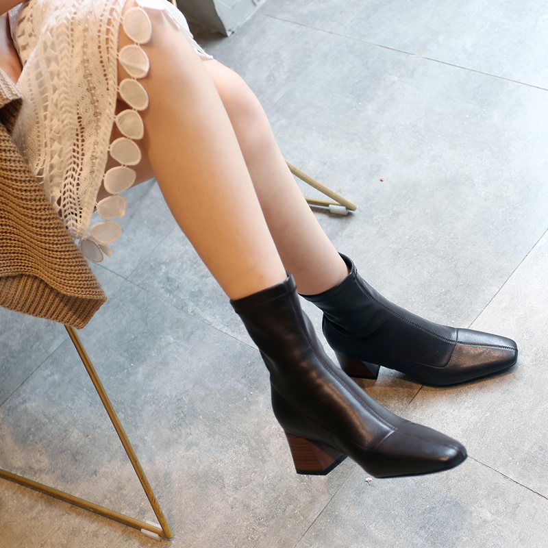 [Korean Style] Real Leather Ankle Boots
