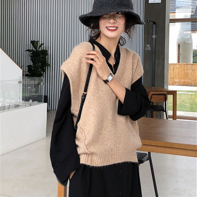 [Korean Style] Tedam Oversized Cropped Knit Vest
