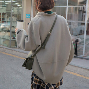 [Korean Style] Single Breasted Solid Color Short Coat