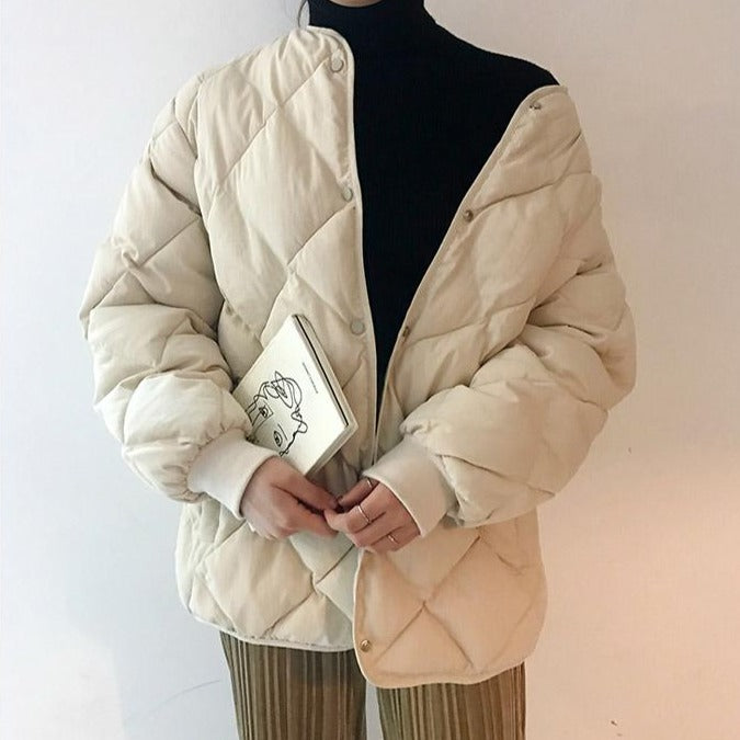 [Korean Style] Luve Short Cotton Quilted Coat