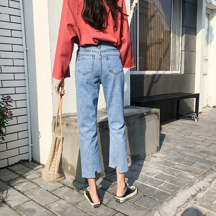 [Korean Style] Sasean High Waist Cropped Jeans