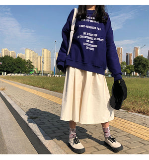 [Korean Style] Loose Fit Letter Print Sweatshirts
