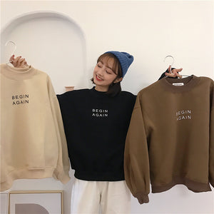 [Korean Style] Loose fit Sweatshirts with Puff Sleeves