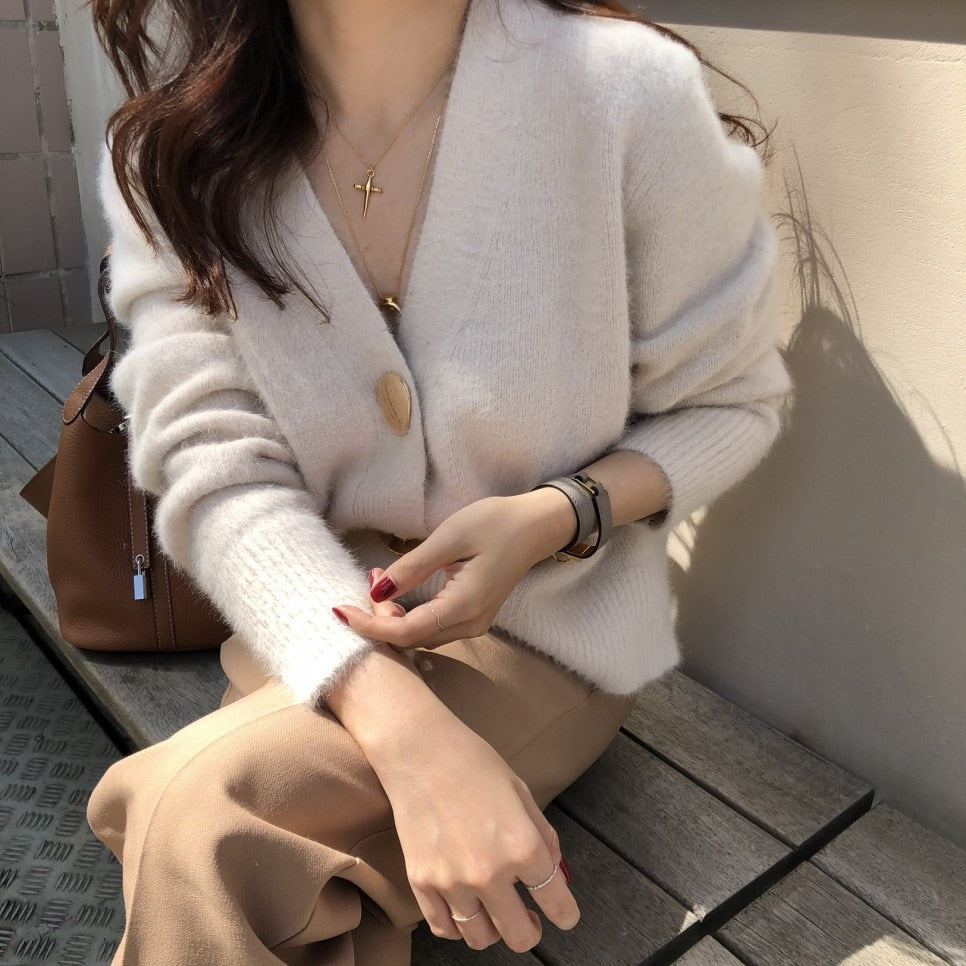 [Korean Style] Neirra V-neck Button down Cardigan
