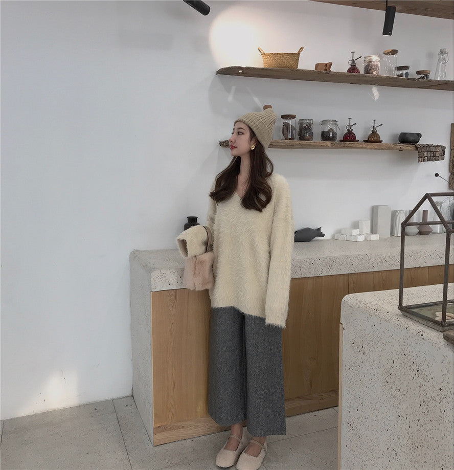 [Korean Style] Vivi Flurry V-Neck Sweater