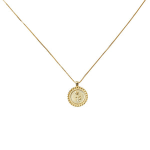 [Korean Style] Choor Carved Coin Gold Necklace