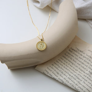 [Korean Style] Choor Carved Coin Gold Necklace