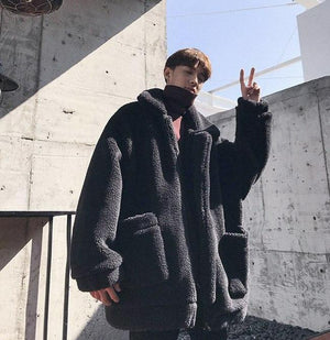 [Korean Style] Brick Wool Fleeced OverJacket