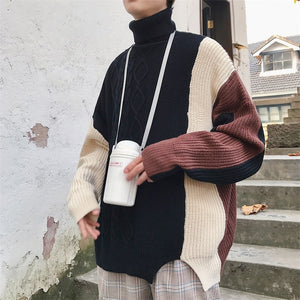 [Korean Style] Coarse Woolen Turtleneck Sweater