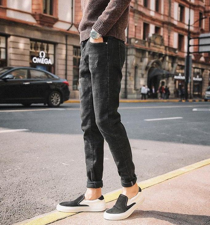 [Korean Style] Herry Dark Grey Denim Jeans
