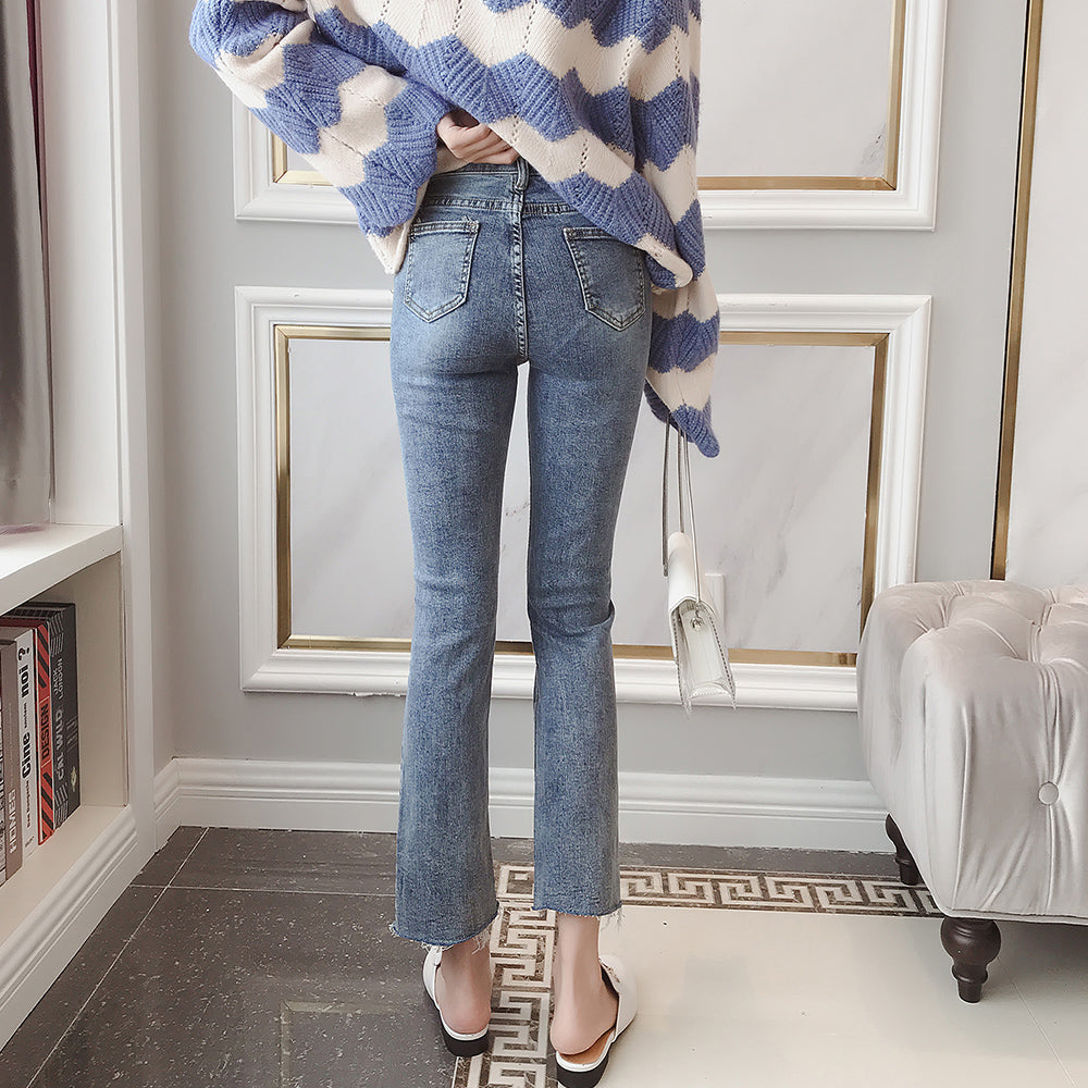 [Korean Style] Hana High Waist Slim Flare Jeans