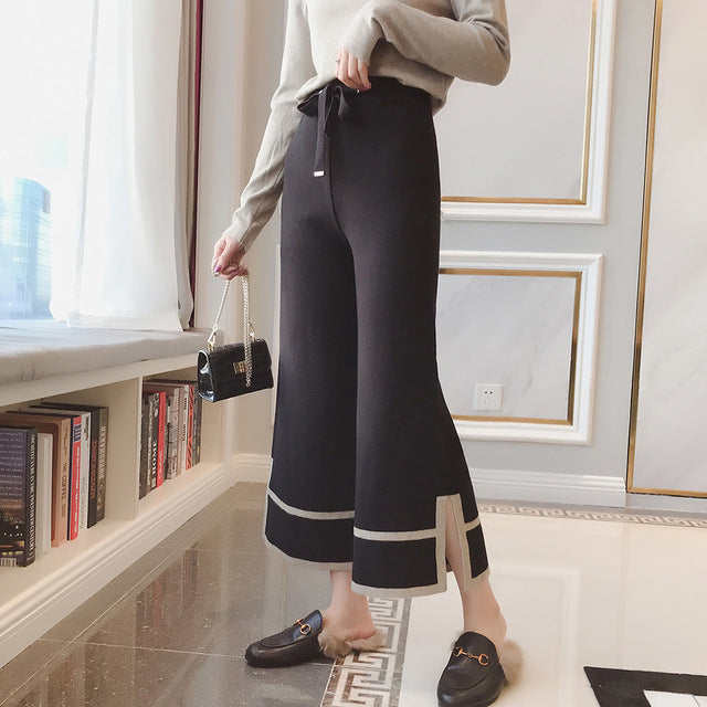 [Korean Style] Fiolla High Waist Knit Drawstring Pants