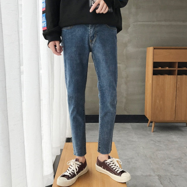 [Korean Style] Slim-Fit Casual Denim Jeans