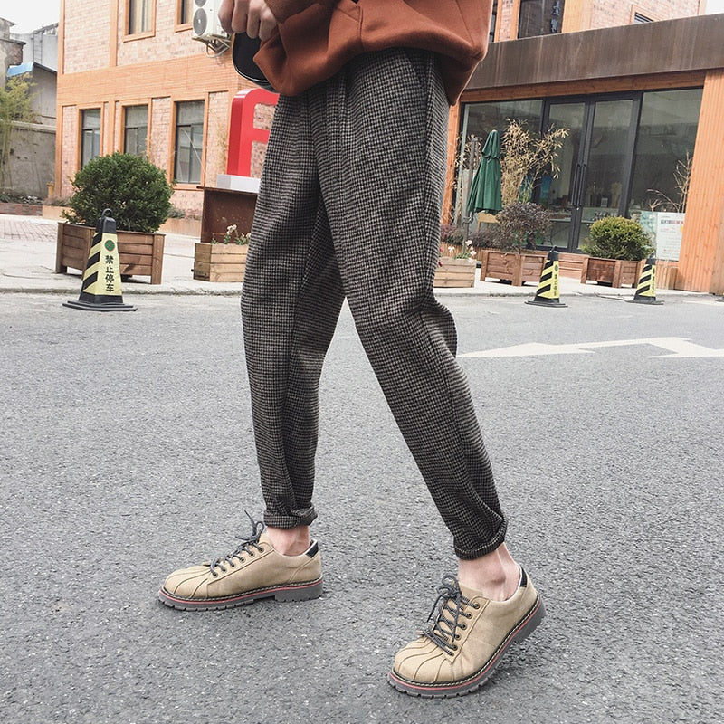 [Korean Style] Panelled Woolen Casual Pants