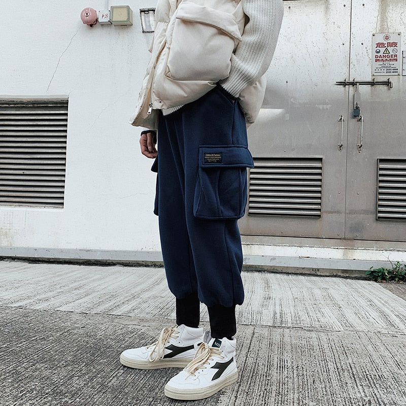 [Korean Style] Lym Cotton Harem Cargo Trousers with Pockets